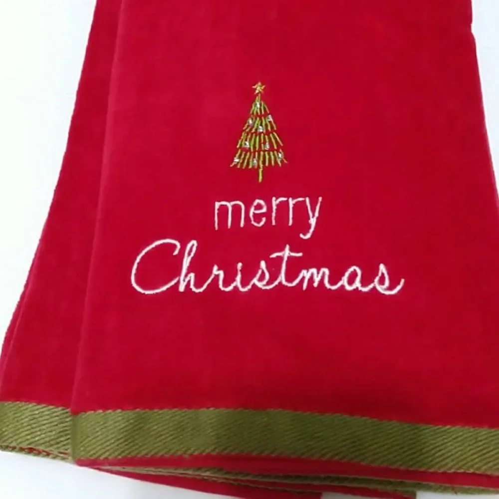 Set of Two Christmas Hand Towels